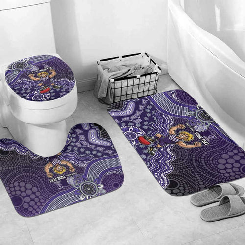 Personalized Freo Football Mascot Bathroom Set Aboriginal Dot Art Style Vibrant Indigenous Pattern Design