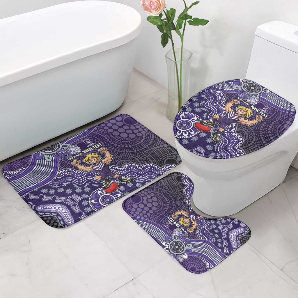 Personalized Freo Football Mascot Bathroom Set Aboriginal Dot Art Style Vibrant Indigenous Pattern Design