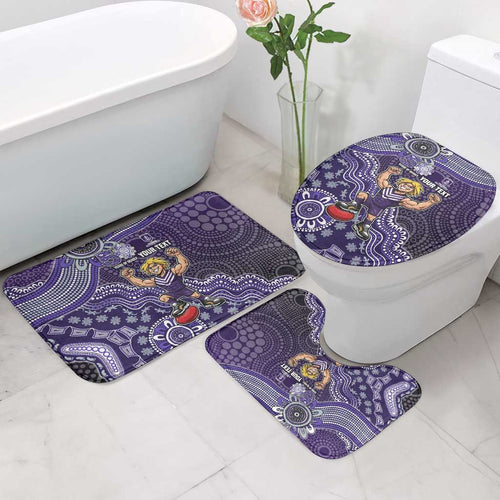 Personalized Freo Football Mascot Bathroom Set Aboriginal Dot Art Style Vibrant Indigenous Pattern Design