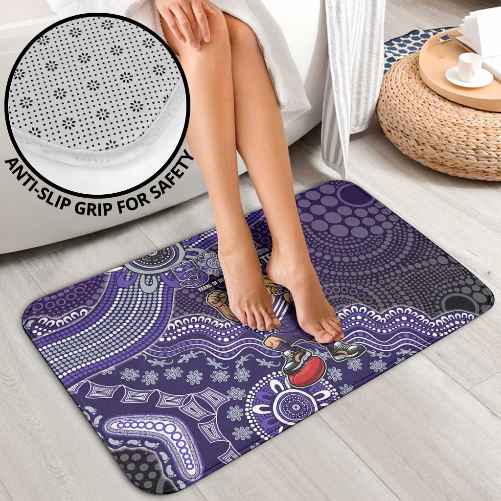 Personalized Freo Football Mascot Bathroom Set Aboriginal Dot Art Style Vibrant Indigenous Pattern Design