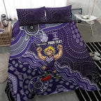 Personalized Freo Football Mascot Bedding Set Aboriginal Dot Art Style Vibrant Indigenous Pattern Design