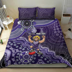 Personalized Freo Football Mascot Bedding Set Aboriginal Dot Art Style Vibrant Indigenous Pattern Design