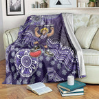 Personalized Freo Football Mascot Blanket Aboriginal Dot Art Style Vibrant Indigenous Pattern Design