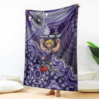 Personalized Freo Football Mascot Blanket Aboriginal Dot Art Style Vibrant Indigenous Pattern Design