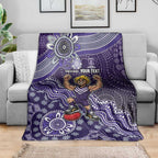 Personalized Freo Football Mascot Blanket Aboriginal Dot Art Style Vibrant Indigenous Pattern Design