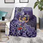 Personalized Freo Football Mascot Blanket Aboriginal Dot Art Style Vibrant Indigenous Pattern Design