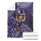 Personalized Freo Football Mascot Blanket Aboriginal Dot Art Style Vibrant Indigenous Pattern Design