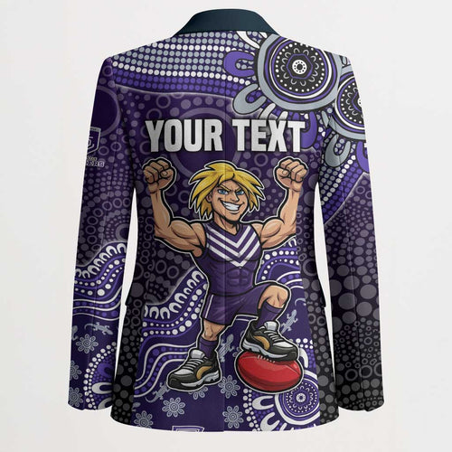 Personalized Freo Football Mascot Blazer Aboriginal Dot Art Style Vibrant Indigenous Pattern Design