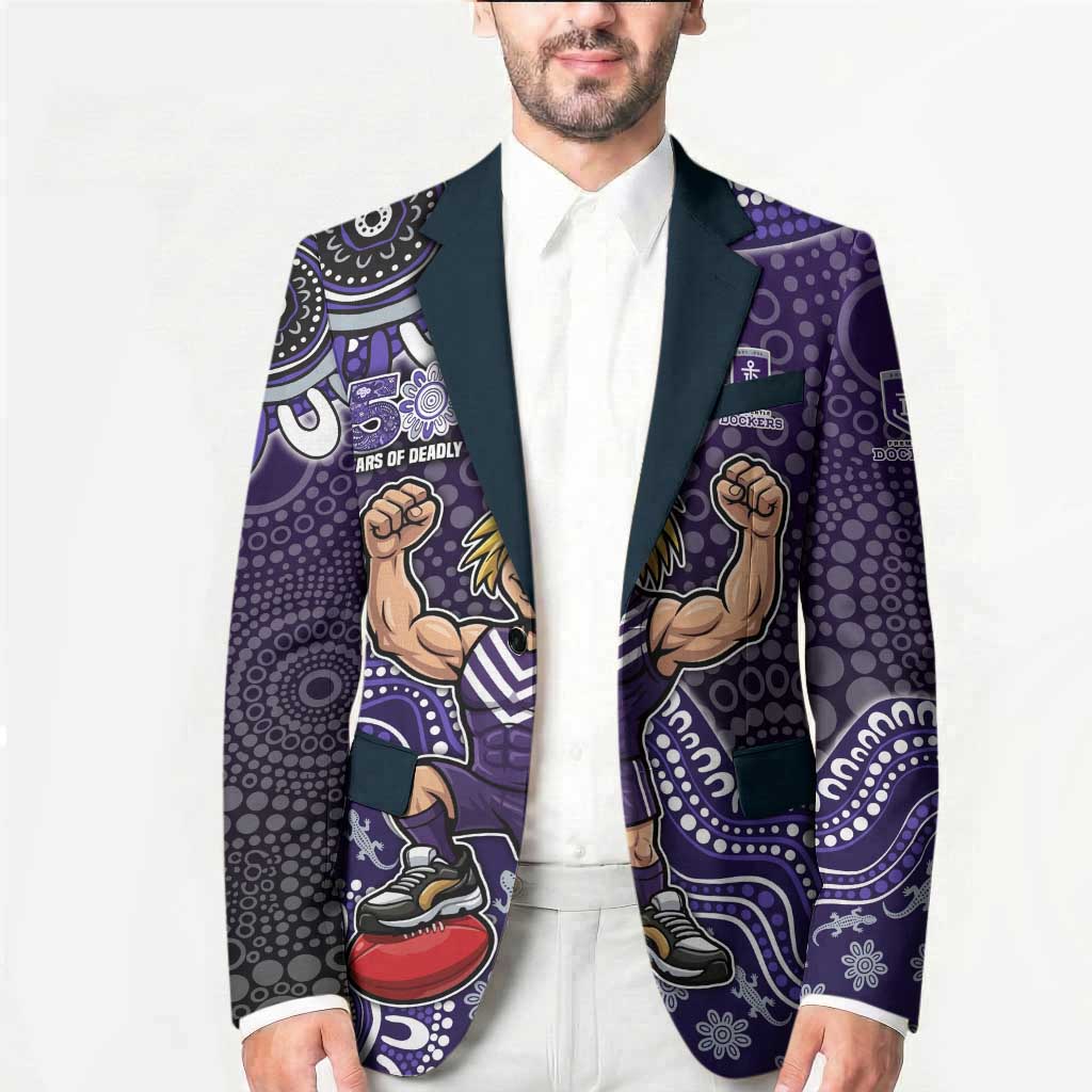 Personalized Freo Football Mascot Blazer Aboriginal Dot Art Style Vibrant Indigenous Pattern Design