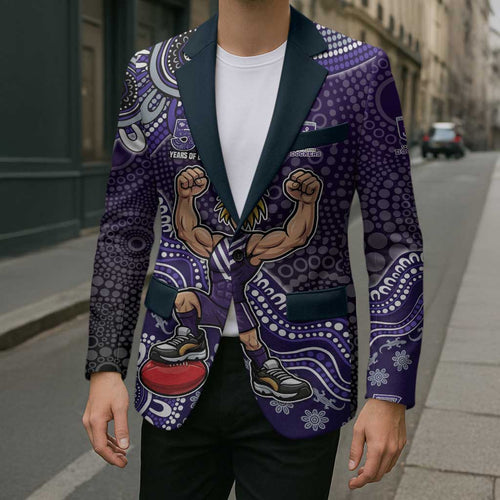 Personalized Freo Football Mascot Blazer Aboriginal Dot Art Style Vibrant Indigenous Pattern Design