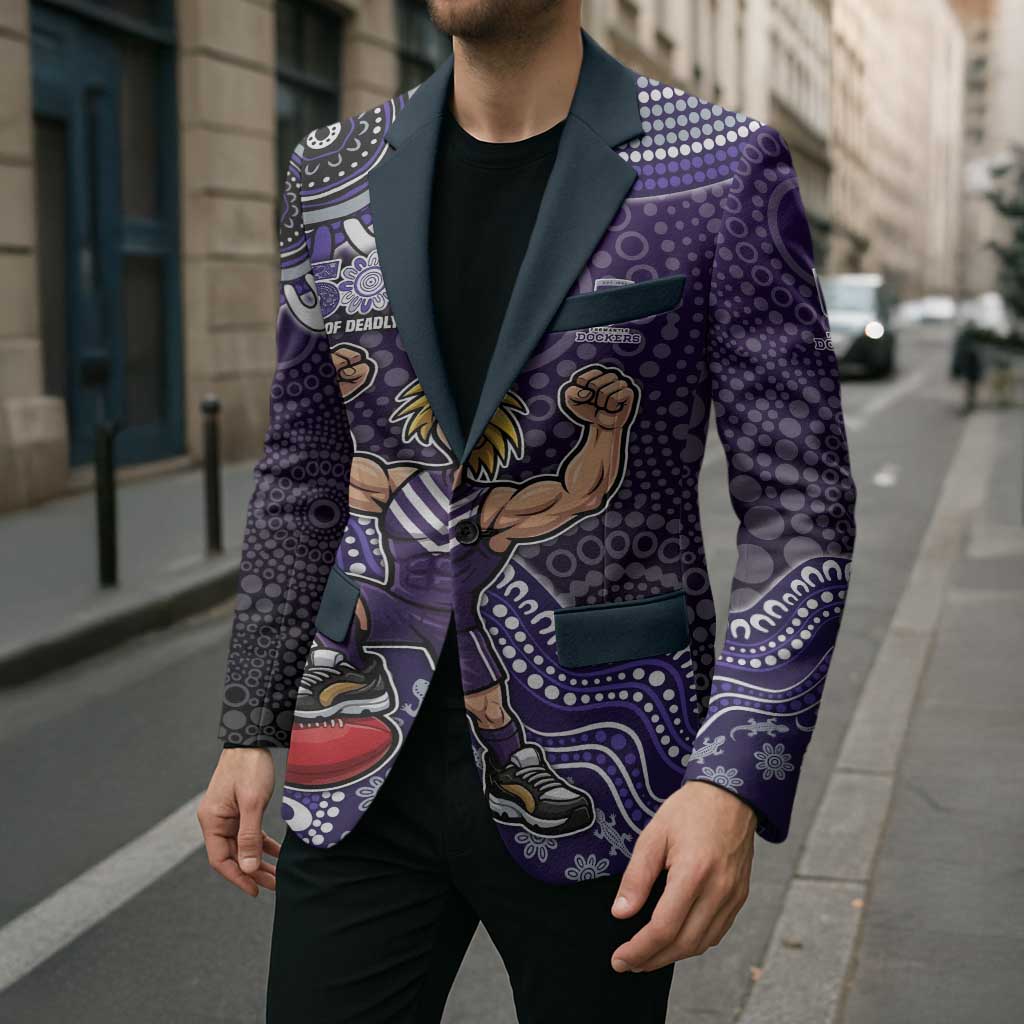 Personalized Freo Football Mascot Blazer Aboriginal Dot Art Style Vibrant Indigenous Pattern Design