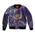 Personalized Freo Football Mascot Bomber Jacket Aboriginal Dot Art Style Vibrant Indigenous Pattern Design