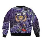 Personalized Freo Football Mascot Bomber Jacket Aboriginal Dot Art Style Vibrant Indigenous Pattern Design