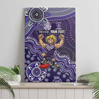 Personalized Freo Football Mascot Canvas Wall Art Aboriginal Dot Art Style Vibrant Indigenous Pattern Design