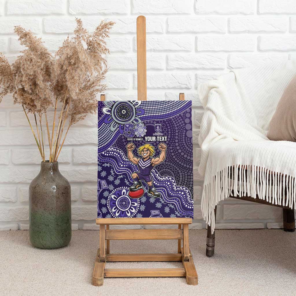 Personalized Freo Football Mascot Canvas Wall Art Aboriginal Dot Art Style Vibrant Indigenous Pattern Design