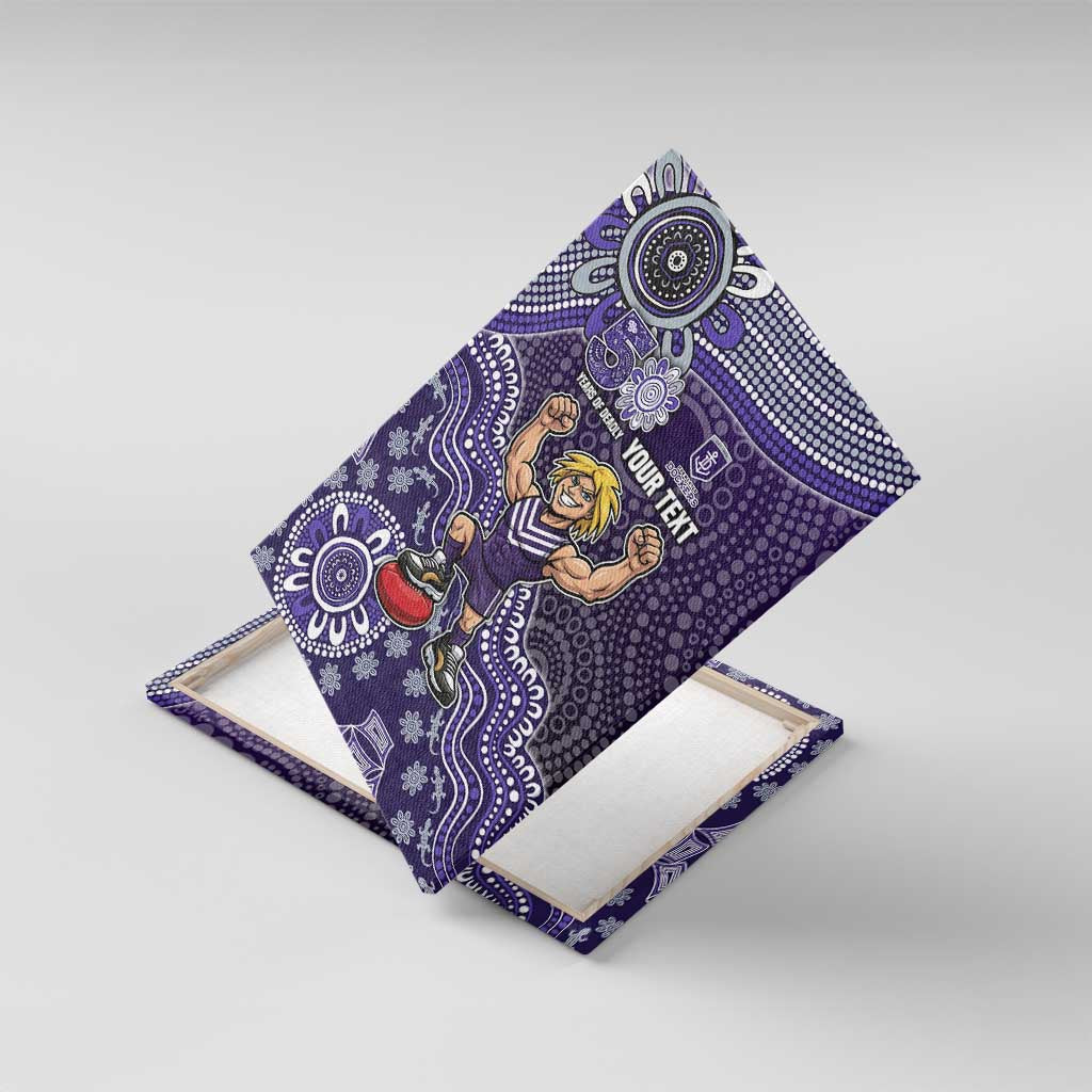 Personalized Freo Football Mascot Canvas Wall Art Aboriginal Dot Art Style Vibrant Indigenous Pattern Design