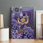 Personalized Freo Football Mascot Canvas Wall Art Aboriginal Dot Art Style Vibrant Indigenous Pattern Design