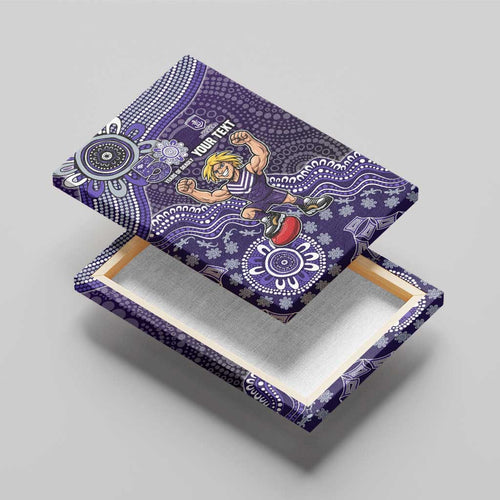 Personalized Freo Football Mascot Canvas Wall Art Aboriginal Dot Art Style Vibrant Indigenous Pattern Design