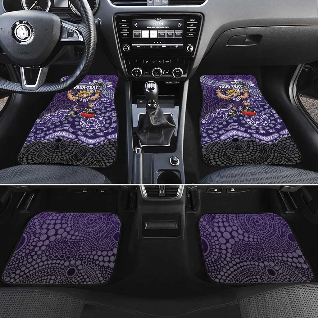 Personalized Freo Football Mascot Car Mats Aboriginal Dot Art Style Vibrant Indigenous Pattern Design
