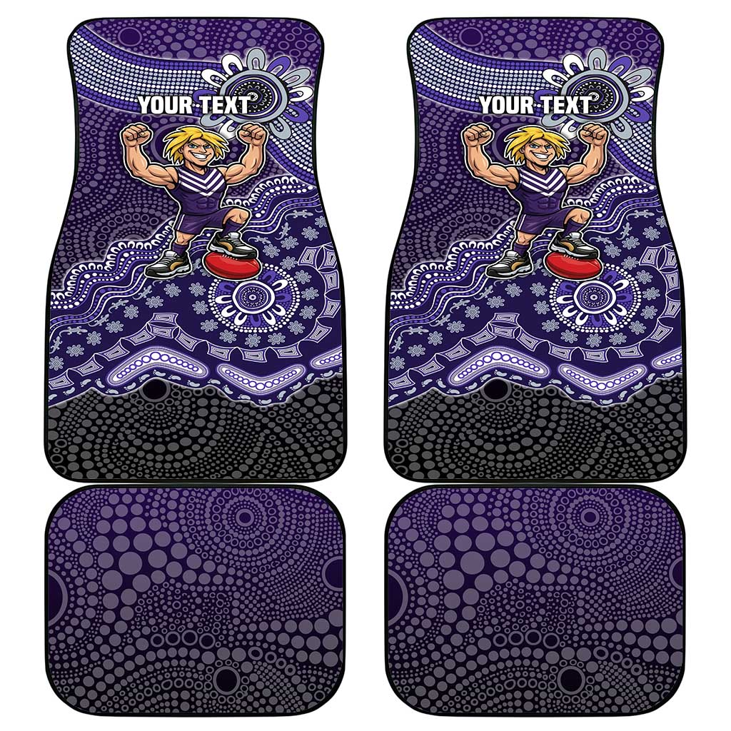 Personalized Freo Football Mascot Car Mats Aboriginal Dot Art Style Vibrant Indigenous Pattern Design