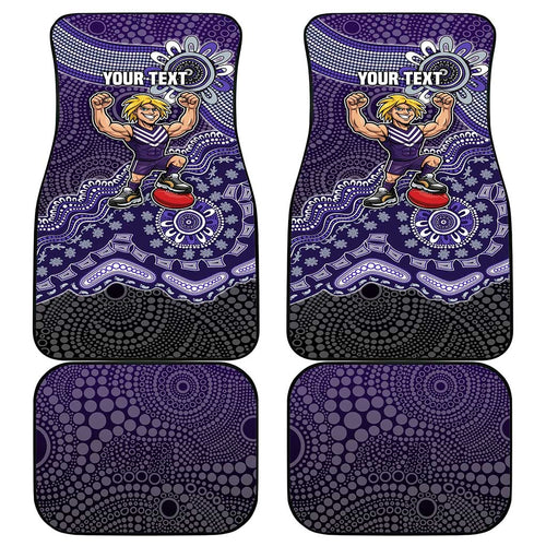 Personalized Freo Football Mascot Car Mats Aboriginal Dot Art Style Vibrant Indigenous Pattern Design