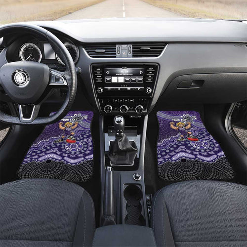 Personalized Freo Football Mascot Car Mats Aboriginal Dot Art Style Vibrant Indigenous Pattern Design