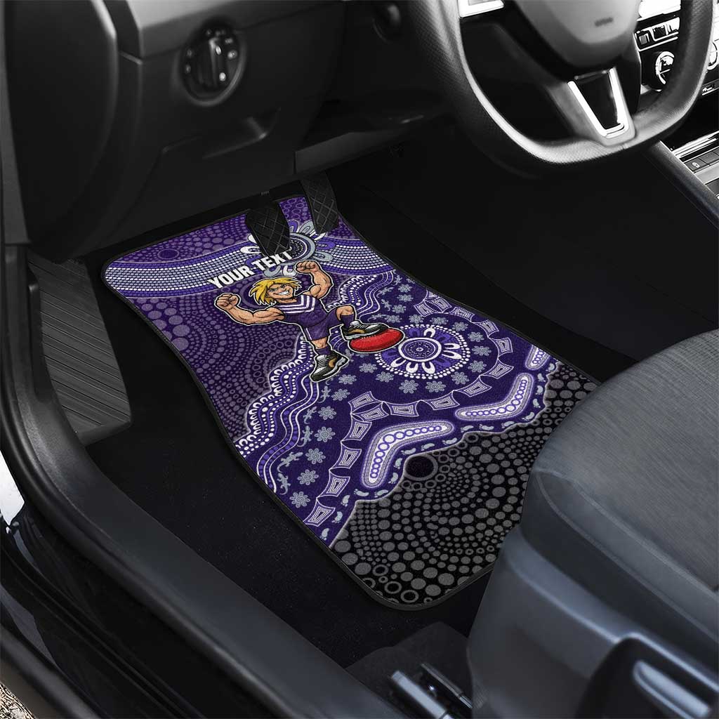 Personalized Freo Football Mascot Car Mats Aboriginal Dot Art Style Vibrant Indigenous Pattern Design