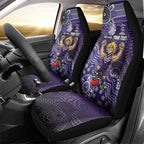 Personalized Freo Football Mascot Car Seat Cover Aboriginal Dot Art Style Vibrant Indigenous Pattern Design