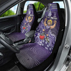Personalized Freo Football Mascot Car Seat Cover Aboriginal Dot Art Style Vibrant Indigenous Pattern Design