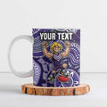 Personalized Freo Football Mascot Ceramic Mug Aboriginal Dot Art Style Vibrant Indigenous Pattern Design