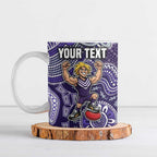 Personalized Freo Football Mascot Ceramic Mug Aboriginal Dot Art Style Vibrant Indigenous Pattern Design