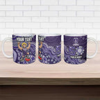 Personalized Freo Football Mascot Ceramic Mug Aboriginal Dot Art Style Vibrant Indigenous Pattern Design