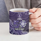 Personalized Freo Football Mascot Ceramic Mug Aboriginal Dot Art Style Vibrant Indigenous Pattern Design