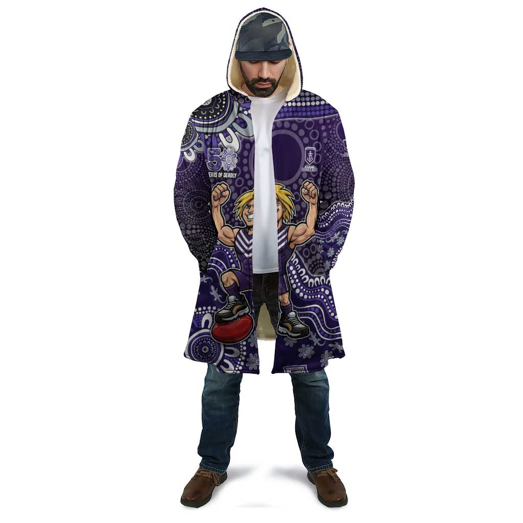 Personalized Freo Football Mascot Cloak Aboriginal Dot Art Style Vibrant Indigenous Pattern Design