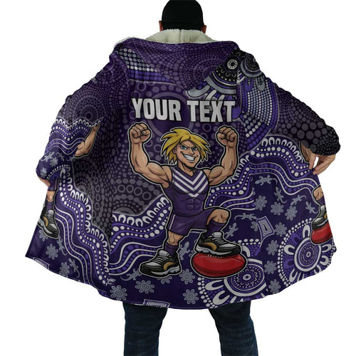 Personalized Freo Football Mascot Cloak Aboriginal Dot Art Style Vibrant Indigenous Pattern Design