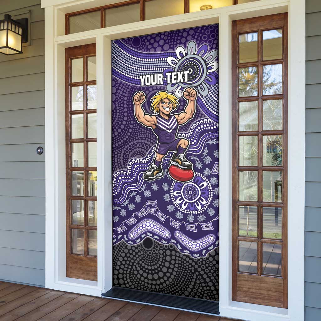 Personalized Freo Football Mascot Door Cover Aboriginal Dot Art Style Vibrant Indigenous Pattern Design