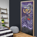 Personalized Freo Football Mascot Door Cover Aboriginal Dot Art Style Vibrant Indigenous Pattern Design
