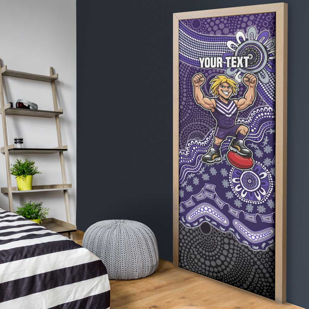 Personalized Freo Football Mascot Door Cover Aboriginal Dot Art Style Vibrant Indigenous Pattern Design