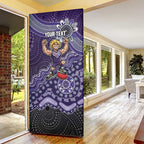 Personalized Freo Football Mascot Door Cover Aboriginal Dot Art Style Vibrant Indigenous Pattern Design