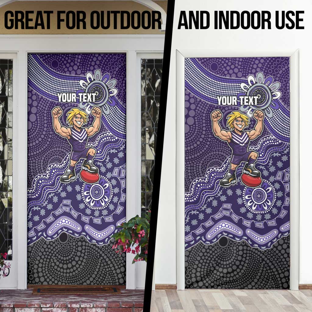 Personalized Freo Football Mascot Door Cover Aboriginal Dot Art Style Vibrant Indigenous Pattern Design