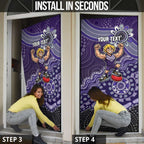 Personalized Freo Football Mascot Door Cover Aboriginal Dot Art Style Vibrant Indigenous Pattern Design