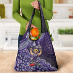 Personalized Freo Football Mascot Grocery Bag Aboriginal Dot Art Style Vibrant Indigenous Pattern Design