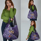 Personalized Freo Football Mascot Grocery Bag Aboriginal Dot Art Style Vibrant Indigenous Pattern Design