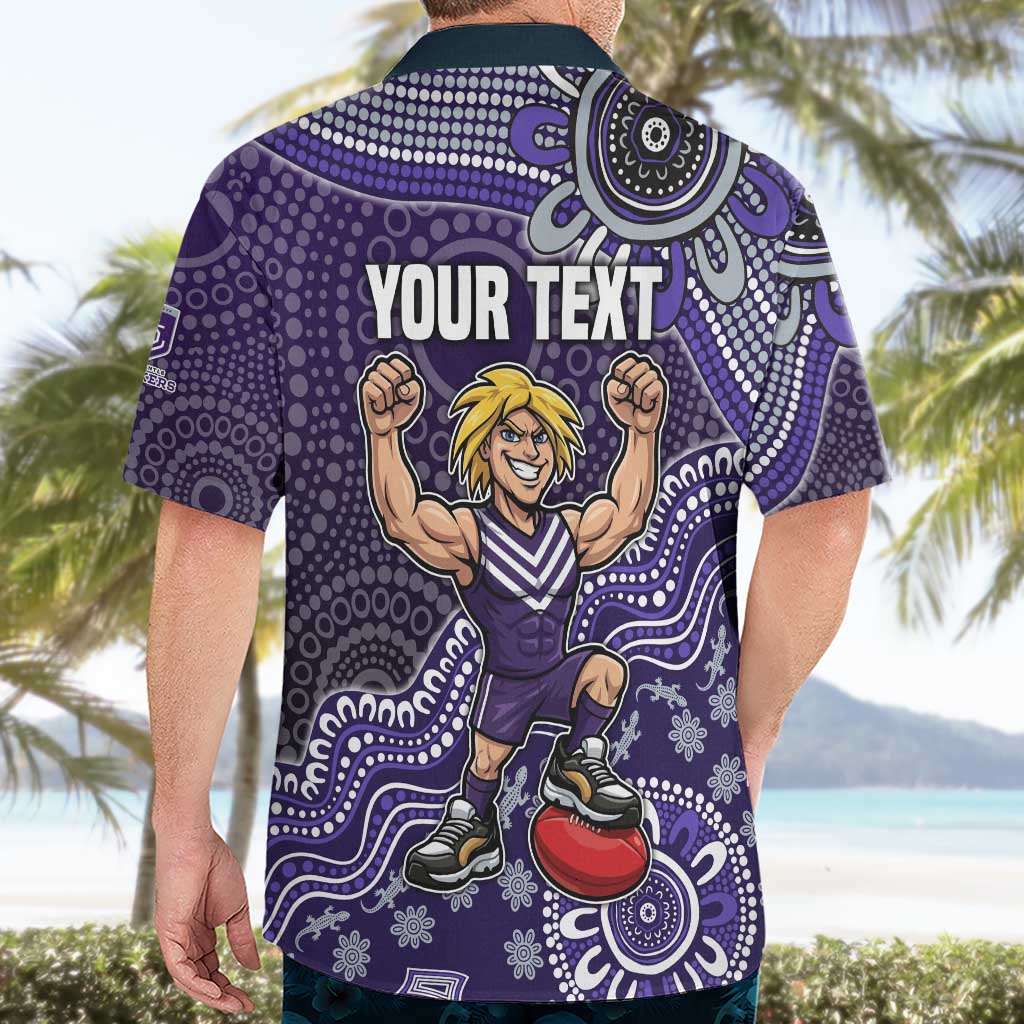 Personalized Freo Football Mascot Hawaiian Shirt Aboriginal Dot Art Style Vibrant Indigenous Pattern Design
