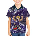 Personalized Freo Football Mascot Hawaiian Shirt Aboriginal Dot Art Style Vibrant Indigenous Pattern Design
