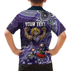 Personalized Freo Football Mascot Hawaiian Shirt Aboriginal Dot Art Style Vibrant Indigenous Pattern Design