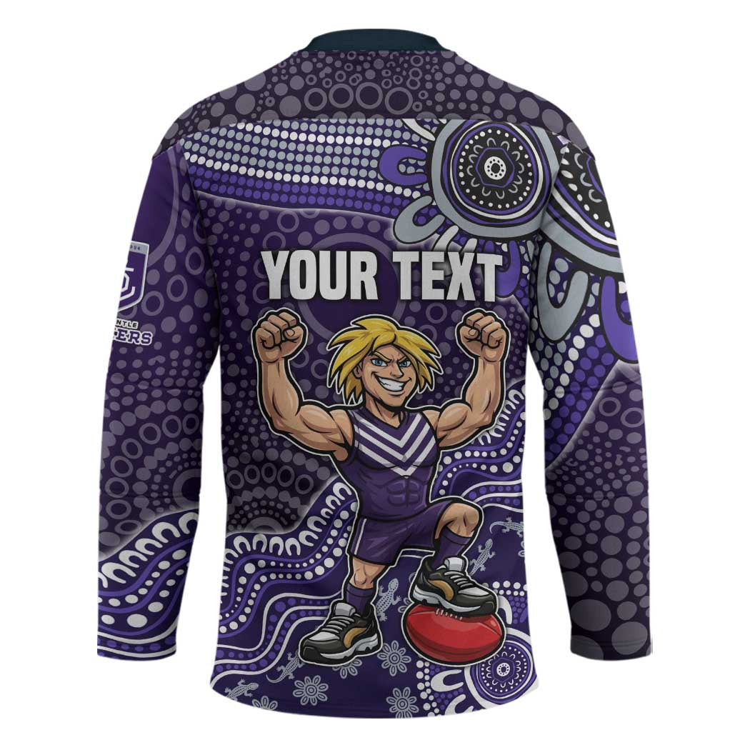 Personalized Freo Football Mascot Hockey Jersey Aboriginal Dot Art Style Vibrant Indigenous Pattern Design