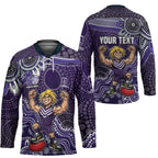 Personalized Freo Football Mascot Hockey Jersey Aboriginal Dot Art Style Vibrant Indigenous Pattern Design
