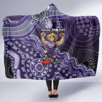Personalized Freo Football Mascot Hooded Blanket Aboriginal Dot Art Style Vibrant Indigenous Pattern Design
