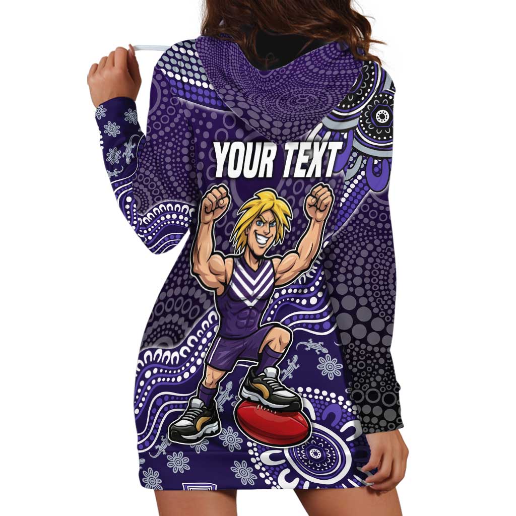 Personalized Freo Football Mascot Hoodie Dress Aboriginal Dot Art Style Vibrant Indigenous Pattern Design